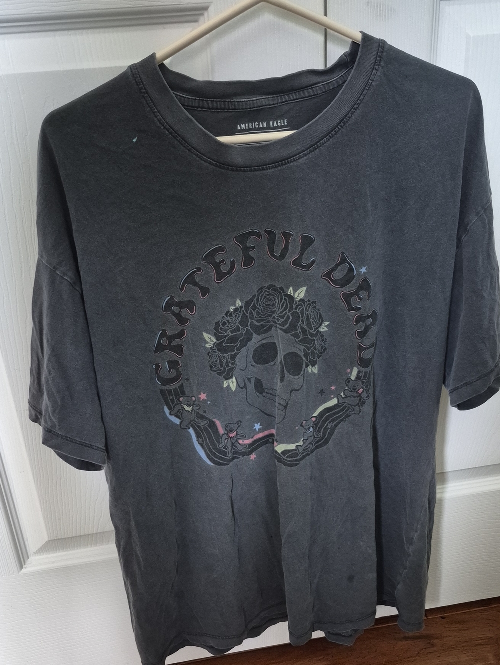American Eagle Outfitters Charcoal Grateful Dead Skull Graphic Tee